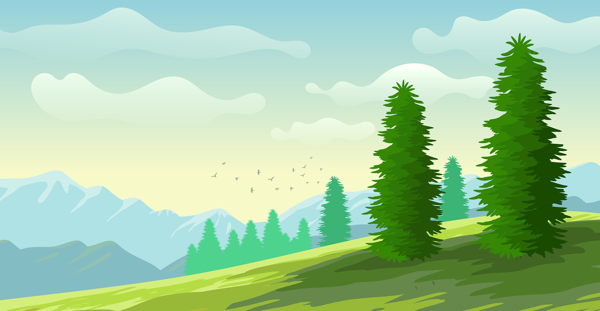 Green hills landscape