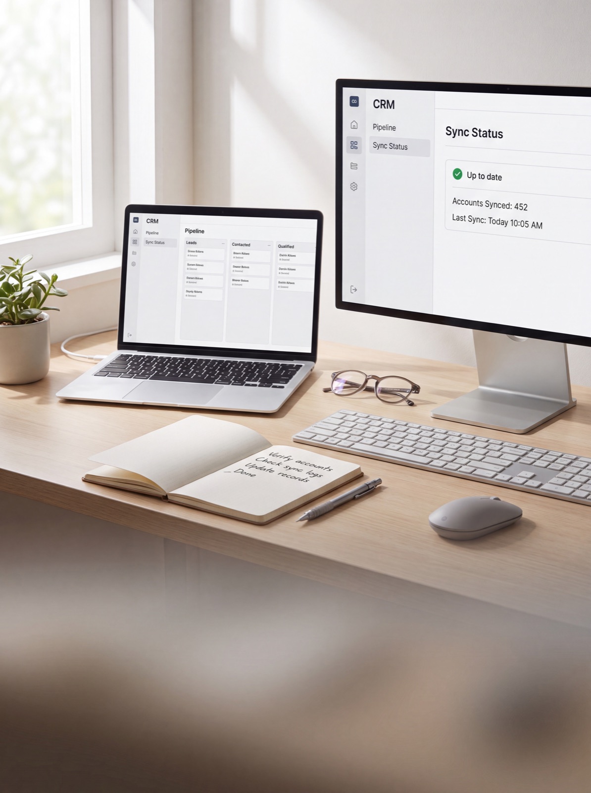 LIFTY Sync step: mirroring research and activity into the CRM
