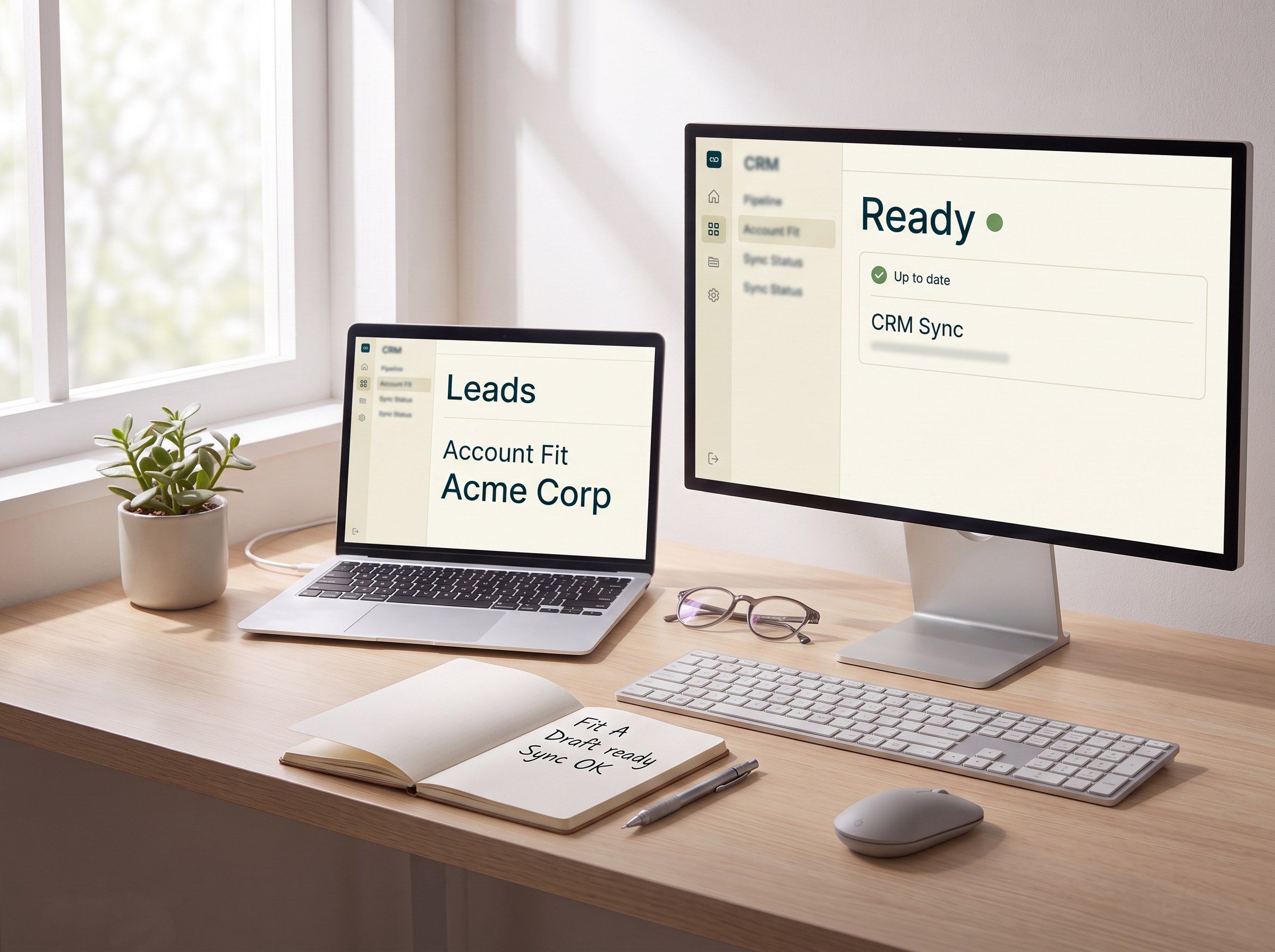 LIFTY operator workspace showing account fit, outreach ready, and CRM sync